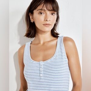NWOT Talbots HAVEN STRIPED RIBBED HENLEY TANK
Size Large